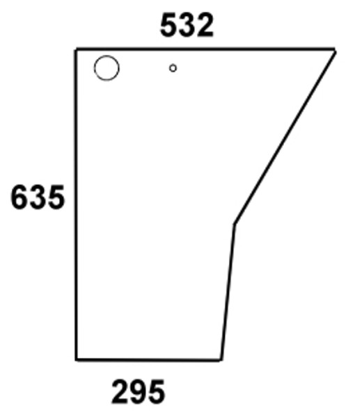 Türscheibe unten re / li für Case IH Silent 40,9615 Kabine
