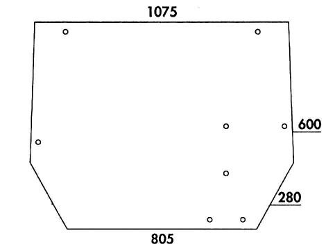 Heckscheibe oben für John Deere (L 57 284)