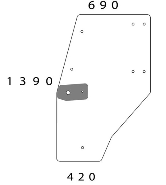Türscheibe links für Deutz DX Agroprima AgroXtra