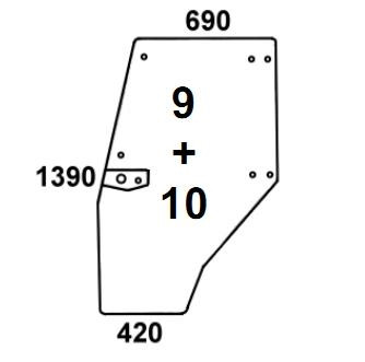 Türscheibe links für Deutz DX Agroprima AgroXtra